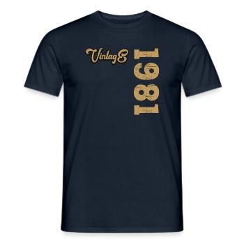 Vintage 1981 - Männer T-Shirt - Navy - Vorne - AI Model Male 178 light (178cm)