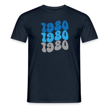 Vintage 1980 - Männer T-Shirt - Navy - Vorne - AI Model Male 178 light (178cm)