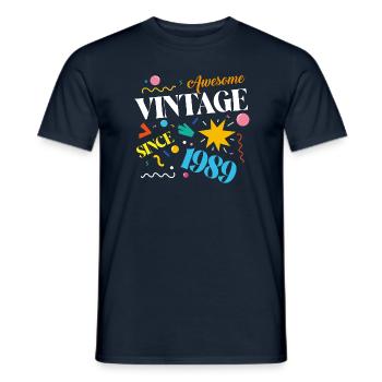 Millésime 1989 - T-shirt homme - marine - Devant - AI Model Male 178 light (178cm)