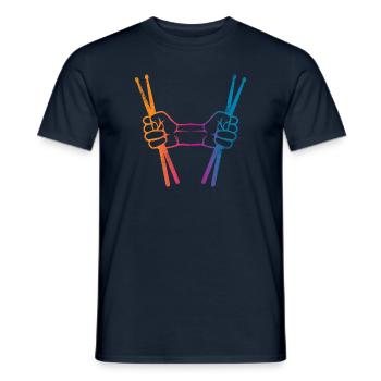 Schlagzeug Schlagzeuger - Männer T-Shirt - Navy - Vorne - AI Model Male 178 light (178cm)