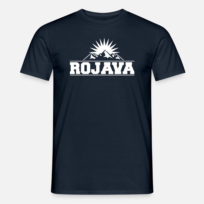 Rojava Kurdische flagge - Männer T-Shirt - Navy