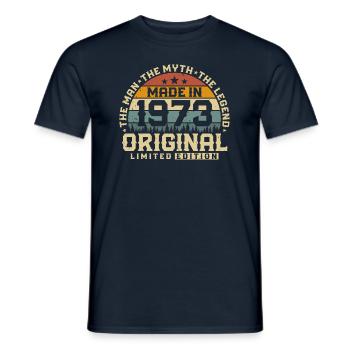 1973 Vintage né homme mythe légende - T-shirt homme - marine - Devant - AI Model Male 178 light (178cm)