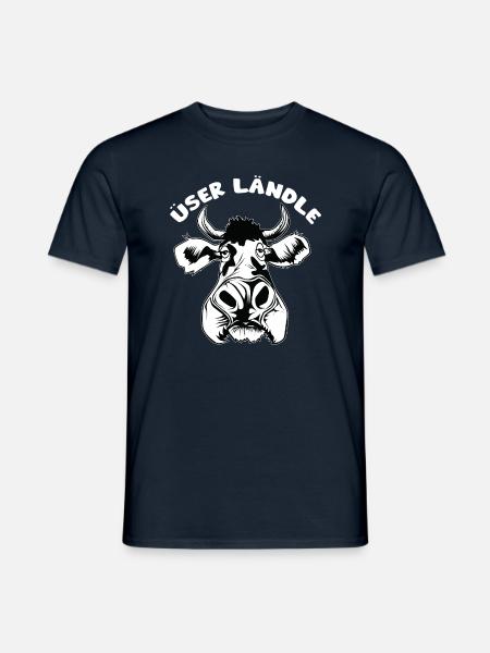 Vorarlberger Gsiberger Ländle Spruch mit der Kuh - Männer T-Shirt - Navy