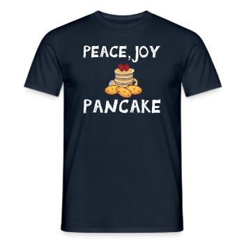 peace joy pancake cake baking Friede Fun T-Shirt - Men's T-Shirt - navy - Front - AI Model Male 178 light (178cm)