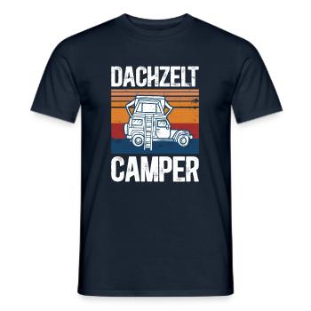 Dachzelt Camper | Autozelt Campingurlaub Retro - Männer T-Shirt - Navy - Vorne - AI Model Male 178 light (178cm)