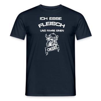 Fleisch Fleischesser Diesel Autofahrer Spruch - Männer T-Shirt - Navy - Vorne - AI Model Male 178 light (178cm)