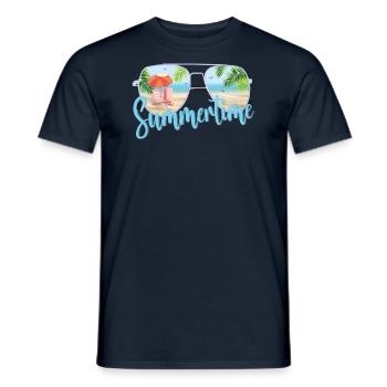 Summertime - Men's T-Shirt - navy - Front - AI Model Male 178 light (178cm)