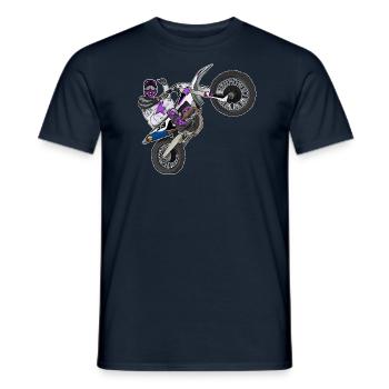 Motocross / Enduro / Freestyle mx / Dirtbike retro - Männer T-Shirt - Navy - Vorne - AI Model Male 178 light (178cm)
