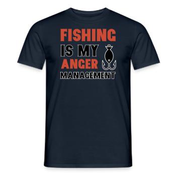 Fishing is my Anger Management - Männer T-Shirt - Navy - Vorne - AI Model Male 178 light (178cm)