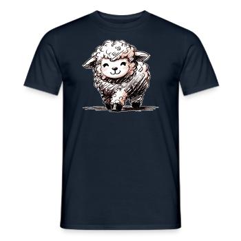 Schäfchen - Männer T-Shirt - Navy - Vorne - AI Model Male 178 light (178cm)