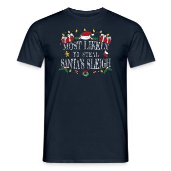 Le plus susceptible de voler le traîneau du Père Noël - T-shirt homme - marine - Devant - AI Model Male 178 light (178cm)