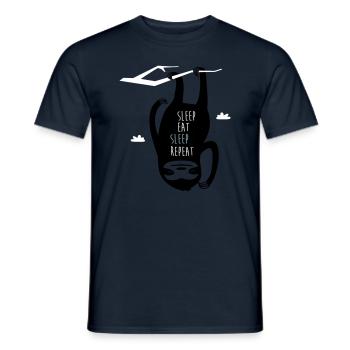Sleep Eat Sleep Repeat Sloth - Männer T-Shirt - Navy - Vorne - AI Model Male 178 light (178cm)