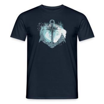 Anchor and compass - Men's T-Shirt - navy - Front - AI Model Male 178 light (178cm)