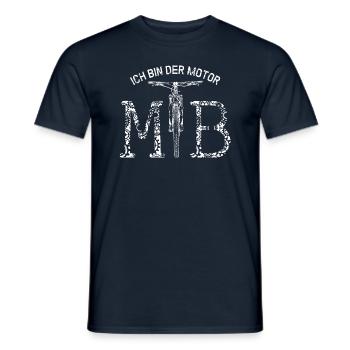 MTB - Mountainbiker - ICH BIN DER MOTOR - Männer T-Shirt - Navy - Vorne - AI Model Male 178 light (178cm)