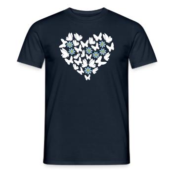 Schmetterlinge im Herzen - Männer T-Shirt - Navy - Vorne - AI Model Male 178 light (178cm)