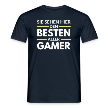 Sie sehen hier den Besten aller Gamer - Männer T-Shirt - Navy - Vorne - AI Model Male 178 light (178cm)