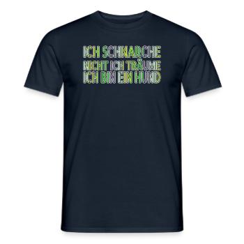 Chien de Noël drôle disant déclaration - T-shirt homme - marine - Devant - AI Model Male 178 light (178cm)
