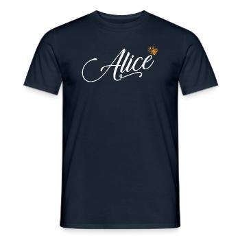 Alice Nom personnalisé pour les femmes Enfants Tout-petits - Alice - T-shirt homme - marine - Devant - AI Model Male 178 light (178cm)