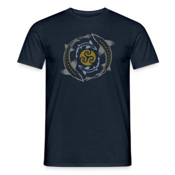 Poissons tribaux - T-shirt homme - marine - Devant - AI Model Male 178 light (178cm)
