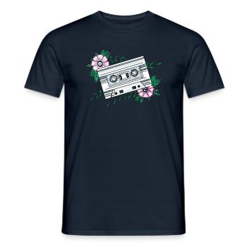 Musik Tape - Männer T-Shirt - Navy - Vorne - AI Model Male 178 light (178cm)