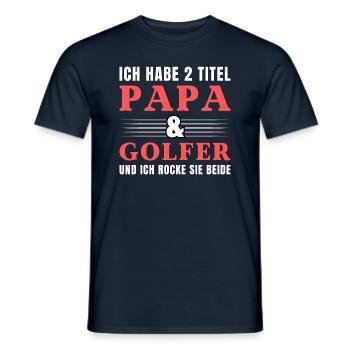Ich habe 2 Titel Papa und Golfer - Männer T-Shirt - Navy - Vorne - AI Model Male 178 light (178cm)