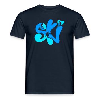 ski - Men's T-Shirt - navy - Front - AI Model Male 178 light (178cm)
