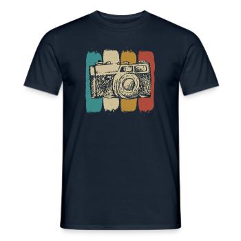 Retro Kamera Fotograf Fofografin - Männer T-Shirt - Navy - Vorne - AI Model Male 178 light (178cm)