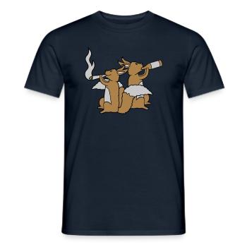 2 Party Squirrels - Men's T-Shirt - navy - Front - AI Model Male 178 light (178cm)