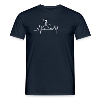 Tanzen Halloween Skelett Herzschlag - Männer T-Shirt - Navy - Vorne - AI Model Male 178 light (178cm)