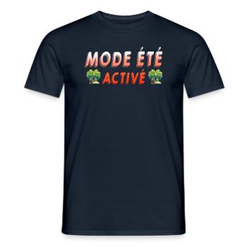 MODE été ACTIVE HUMOUR BLAGUE CADEAU - T-shirt homme - marine - Devant - AI Model Male 178 light (178cm)