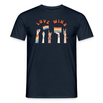Love wins | Merch Pride - Men's T-Shirt - navy - Front - AI Model Male 178 light (178cm)
