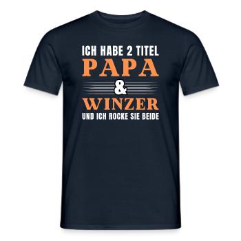 Ich habe 2 Titel Papa und Winzer - Männer T-Shirt - Navy - Vorne - AI Model Male 178 light (178cm)