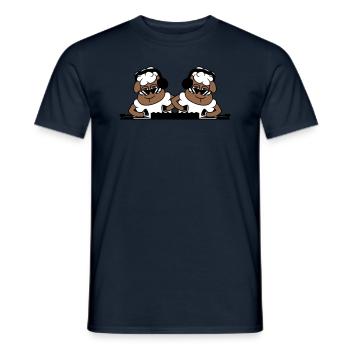 2 Cool DJ Sheep Sheep Mixer Party Music - Men's T-Shirt - navy - Front - AI Model Male 178 light (178cm)