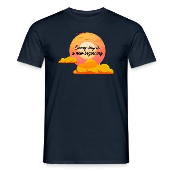 Ein neuer Tag ist aufgehende inspirierende aufgehende Sonne - Männer T-Shirt - Navy - Vorne - AI Model Male 178 light (178cm)