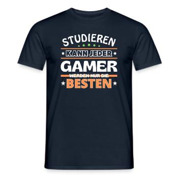 Studieren kann jeder Gamer sind die Besten - Männer T-Shirt - Navy - Vorne - AI Model Male 178 light (178cm)