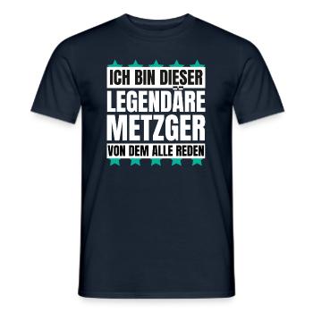 Ich bin dieser legendäre Metzger - Männer T-Shirt - Navy - Vorne - AI Model Male 178 light (178cm)