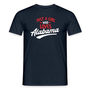 Juste une fille qui aime le jour du match de football de l’Alabama - T-shirt homme - marine - Devant - AI Model Male 178 light (178cm)