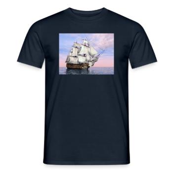Historisches Segelschiff HMS Victory - Männer T-Shirt - Navy - Vorne - AI Model Male 178 light (178cm)