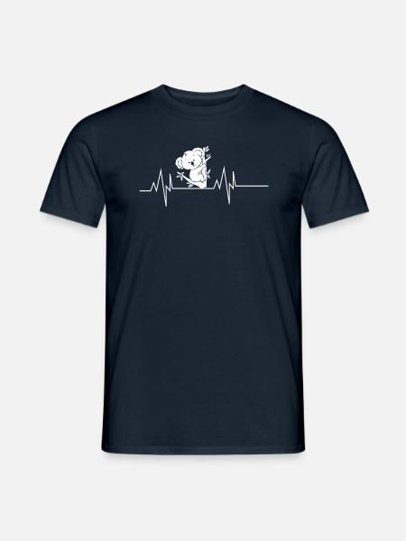 Koala Herzschlag - Männer T-Shirt - Navy