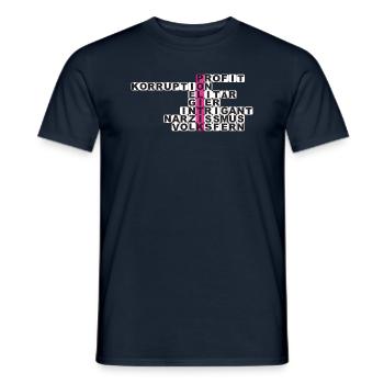 Worum gehts eigentlich in der Politik? - Männer T-Shirt - Navy - Vorne - AI Model Male 178 light (178cm)