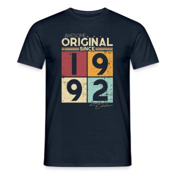 Original 1992 vintage birthday gift - Men's T-Shirt - navy - Front - AI Model Male 178 light (178cm)