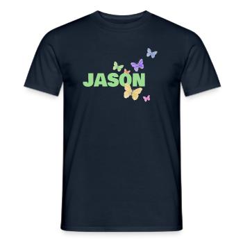 Jason with butterflies - Men's T-Shirt - navy - Front - AI Model Male 178 light (178cm)