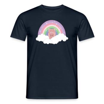 Cochon Arc-en-ciel Couleurs Pastel Nuages Cadeau - T-shirt homme - marine - Devant - AI Model Male 178 light (178cm)
