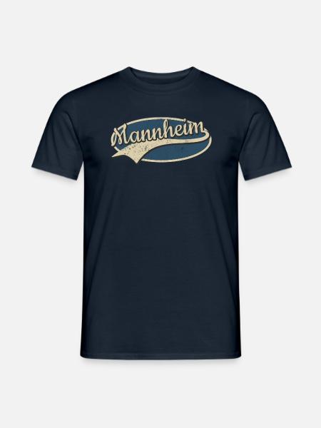 Mannheim Deutschland Vintage Typografie - Männer T-Shirt - Navy