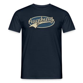 Augsburg Deutschland Vintage Typografie - Männer T-Shirt - Navy - Vorne - AI Model Male 178 light (178cm)
