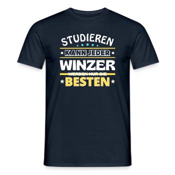 Studieren kann jeder Winzer sind die Besten - Männer T-Shirt - Navy - Vorne - AI Model Male 178 light (178cm)