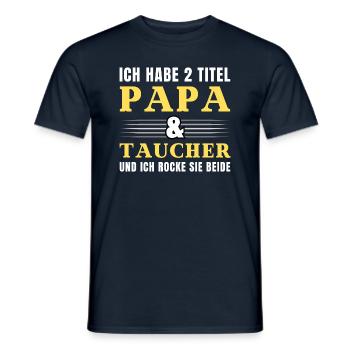 Ich habe 2 Titel Papa und Taucher - Männer T-Shirt - Navy - Vorne - AI Model Male 178 light (178cm)