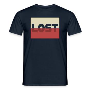 LOST - Dire - Rétro - Attitude - T-shirt homme - marine - Devant - AI Model Male 178 light (178cm)