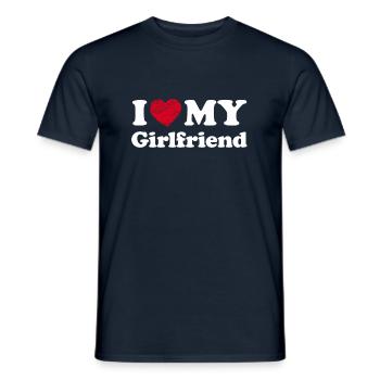 I Love My Girlfriend - Men's T-Shirt - navy - Front - AI Model Male 178 light (178cm)