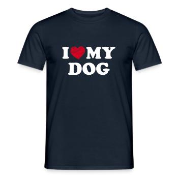 I Love My Dog - Men's T-Shirt - navy - Front - AI Model Male 178 light (178cm)